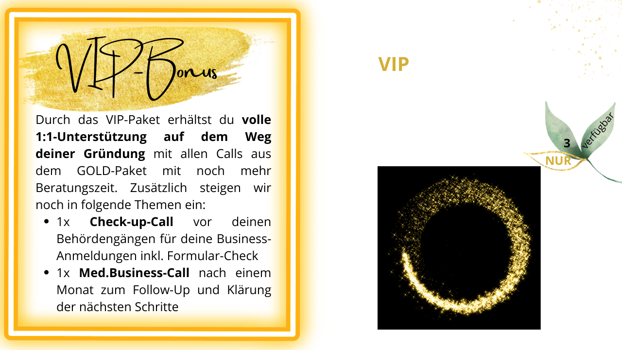 VIP-Bonus Goldrichtig Gründen 2.0 VIP-Bonus Goldrichtig Gründen 2.0